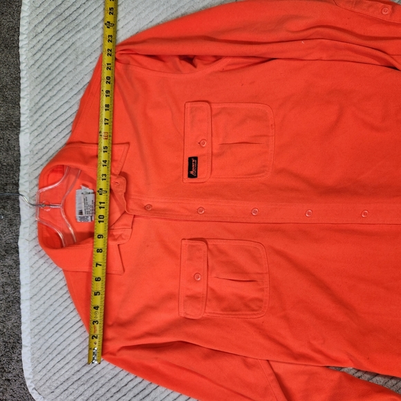 Mount'N Prairie Mens Safety Orange Fleece Button Up Long Sleeve Shirt Sz XL - Picture 8 of 10
